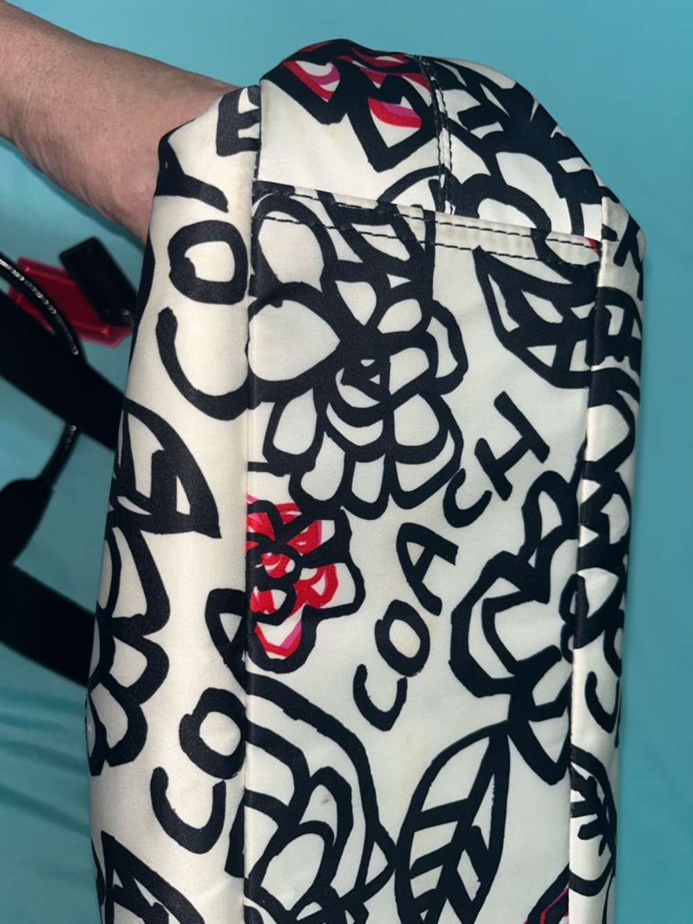 Coach Floral Graffiti Tote Bag - Picture 8 of 11
